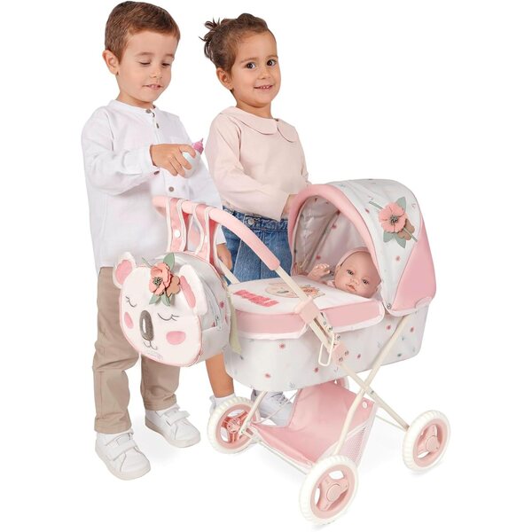 DeCuevas Toys faltbarer Koala-Puppenwagen mit Rucksack und ausziehbarem Dach