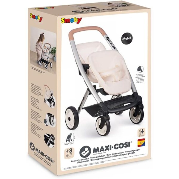 Maxi-Cosi Zwillingskinderwagen für Puppen bis 42 cm – Smoby, Originaldesign