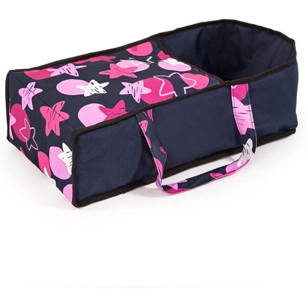 Carrozzina per bambole City Star Bayer Design con borsa per il trasporto e maniglia regolabile in altezza, rosa e grigio