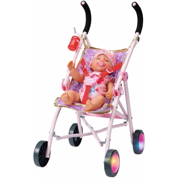 BABY born Happy Birthday Deluxe Buggy con Ruote Luminose e Bottiglia Inclusa