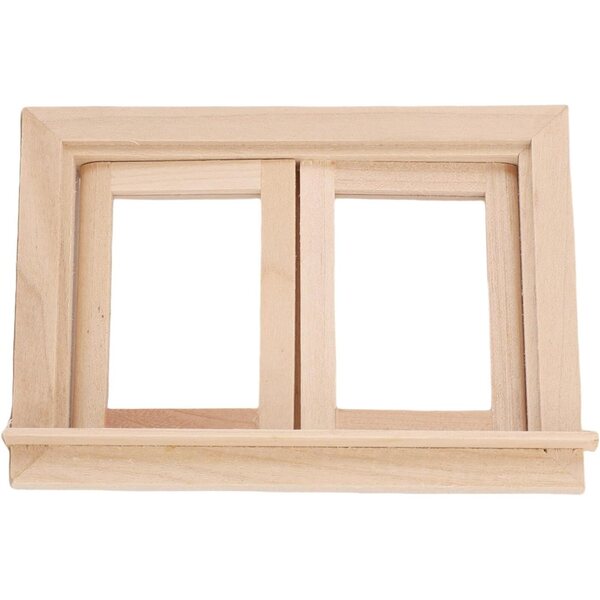 Finestra in legno per casa delle bambole 1:12 Miniatura realistica con vetri