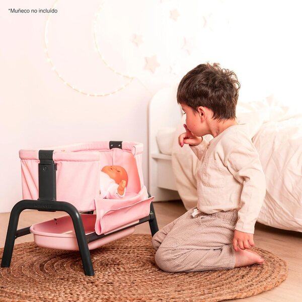 Smoby Maxi Cosi verstellbares Beistellbett für Puppen bis 38 cm, Kinderspiel ab 3 Jahren
