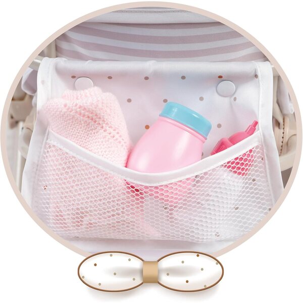 DeCuevas Verona faltbarer Doppelpuppenkinderwagen in Beige und Hellgrau