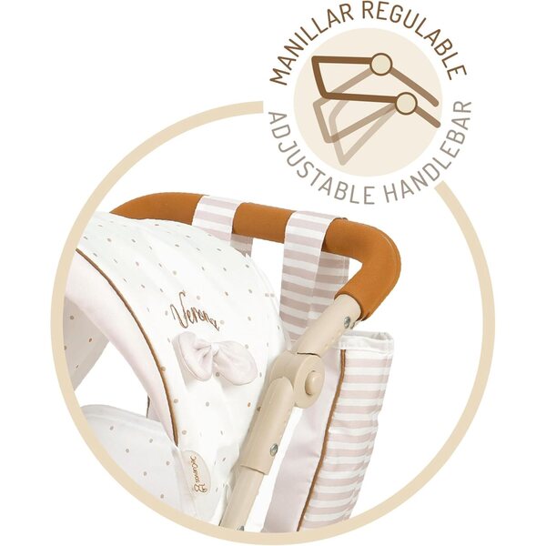 DeCuevas Verona faltbarer Doppelpuppenkinderwagen in Beige und Hellgrau