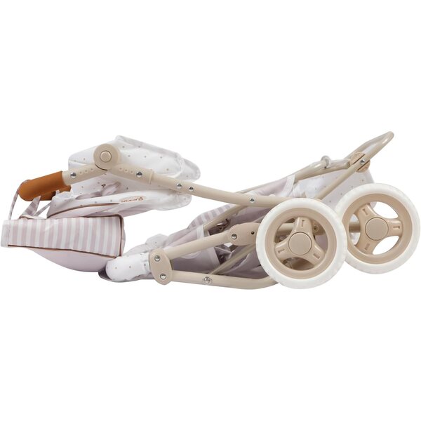DeCuevas Verona faltbarer Doppelpuppenkinderwagen in Beige und Hellgrau
