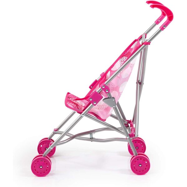 Bambolebuggy Bayer Design rosa con cintura di sicurezza, pieghevole e leggero