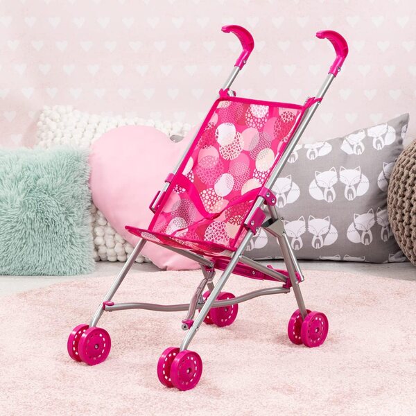 Bambolebuggy Bayer Design rosa con cintura di sicurezza, pieghevole e leggero