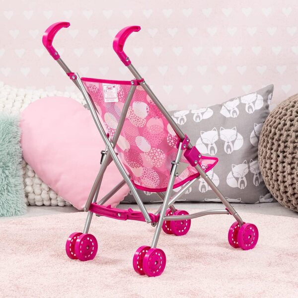 Bambolebuggy Bayer Design rosa con cintura di sicurezza, pieghevole e leggero