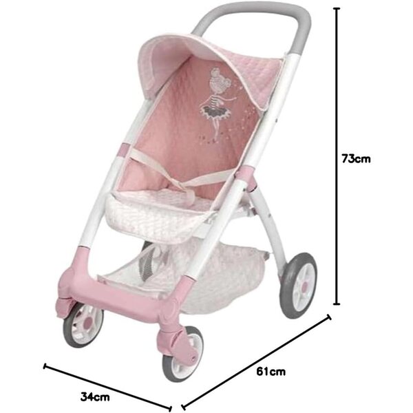 Universeller Kinderwagen für Arias-Puppen mit Griffhöhe 63 cm und einfacher Montage
