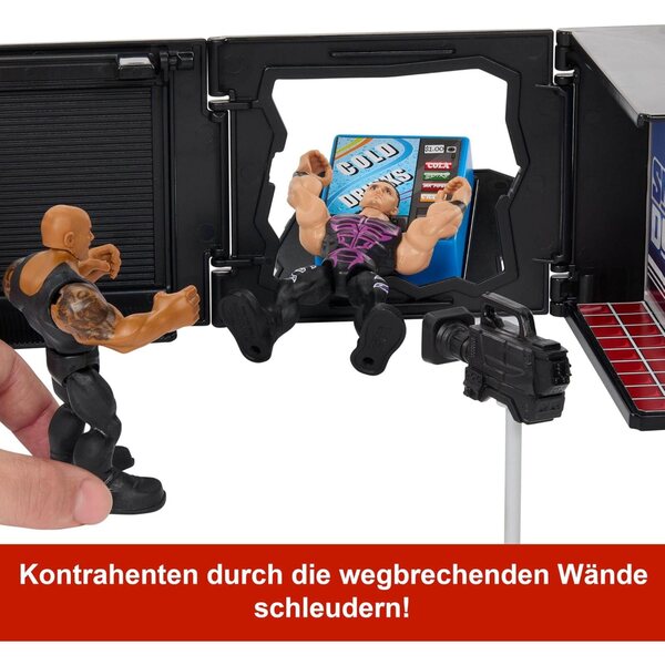 Mattel WWE Knuckle Crunchers The Rock Final Boss Set: 2-in-1-Mikrofon und 8 cm große Actionfigur