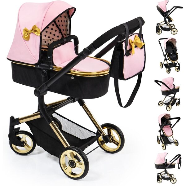 Bambolewagen Neo Vario Bayer Design con Tasche e Manico Regolabile, 79x42x86 cm