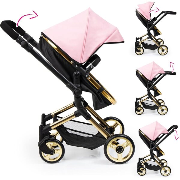 Bambolewagen Neo Vario Bayer Design con Tasche e Manico Regolabile, 79x42x86 cm