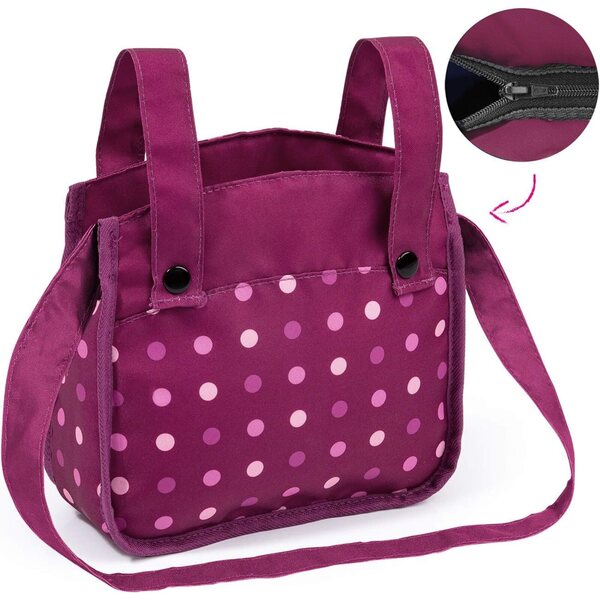 Bayer Design Neo Vario Bambolewagen 52 cm con borsa, cestino e maniglione regolabile rosa bordeaux