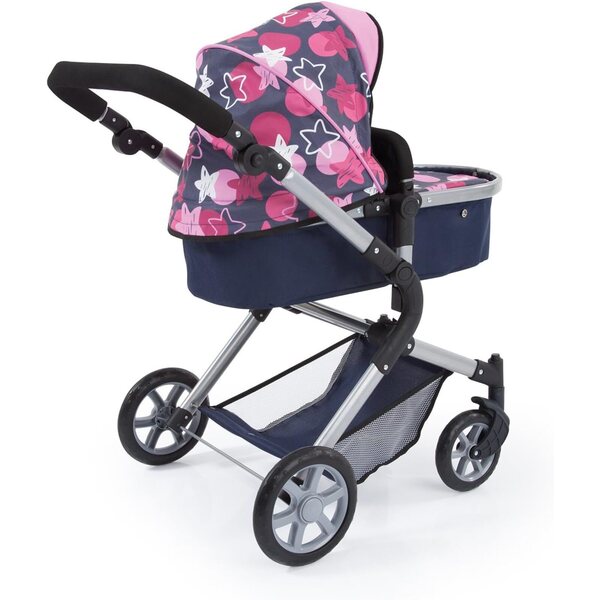 Bambolewagen City Neo con Tasche e Manico Regolabile, Trasformabile in Jogger, Blu Stelle