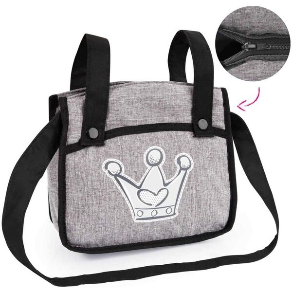 Bayer Design Neo Vario Bambolewagen grigio per bambole fino a 52 cm con borsa e cestino