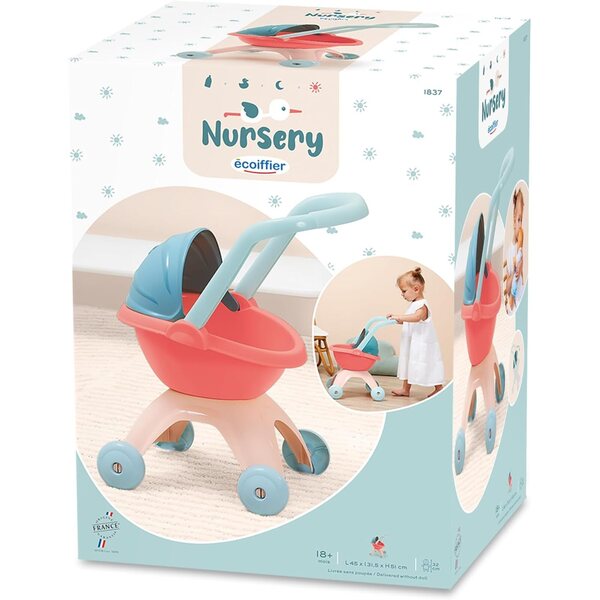 Ecoiffier 1837 Kinderwagen für Puppen – Nachahmungsspiel für Kinder ab 18 Monaten