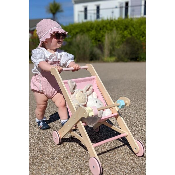 MOOVER LINE Bambolebuggy rosa in legno - design moderno e qualità nordica