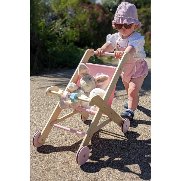 MOOVER LINE Bambolebuggy rosa in legno - design moderno e qualità nordica