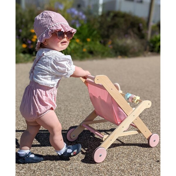 MOOVER LINE Bambolebuggy rosa in legno - design moderno e qualità nordica