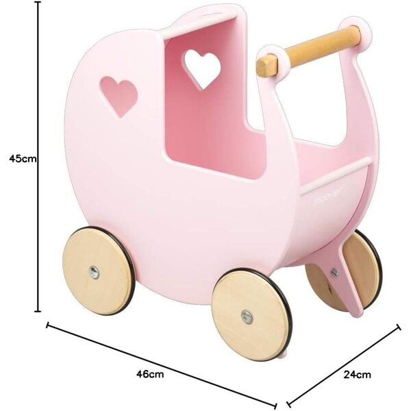 Moover Holz-Bambolewagen classico per bambole - design danese resistente e sicuro