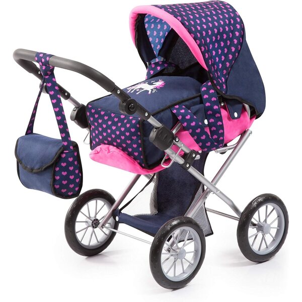 Bayer Design Piccolina Magic Eyes und City Star Einhorn: Poupée 46 cm und verstellbarer Kinderwagen