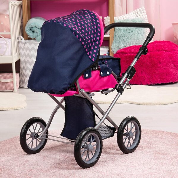 Bayer Design Piccolina Magic Eyes und City Star Einhorn: Poupée 46 cm und verstellbarer Kinderwagen