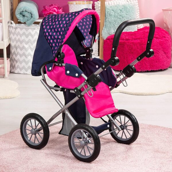 Bayer Design Piccolina Magic Eyes und City Star Einhorn: Poupée 46 cm und verstellbarer Kinderwagen