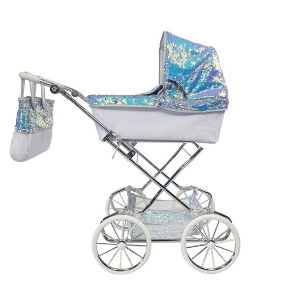 Roma Polly Reborn Puppenwagen mit Meerjungfrauen-Design und verstellbarem Griff