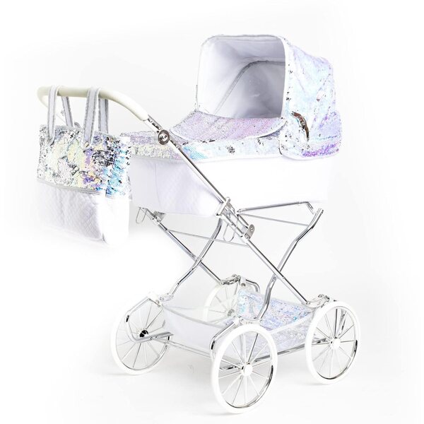 Roma Polly Reborn Puppenwagen mit Meerjungfrauen-Design und verstellbarem Griff