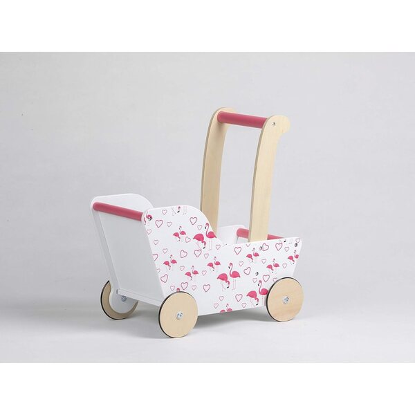 Moover Toys Bambolewagen Flamingo in legno per bambini 12-48 mesi design danese