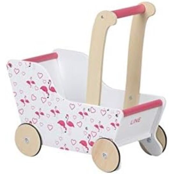 Moover Toys Bambolewagen Flamingo in legno per bambini 12-48 mesi design danese