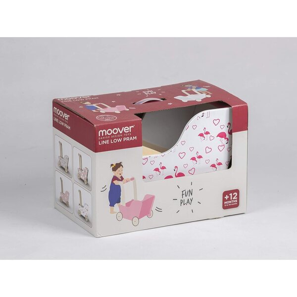 Moover Toys Bambolewagen Flamingo in legno per bambini 12-48 mesi design danese