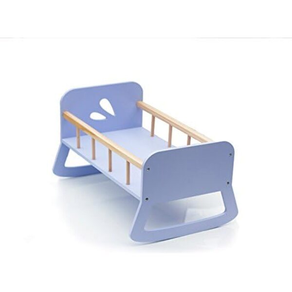 Culla per bambole in legno Moover viola - grande letto per bambole fino a 50 cm