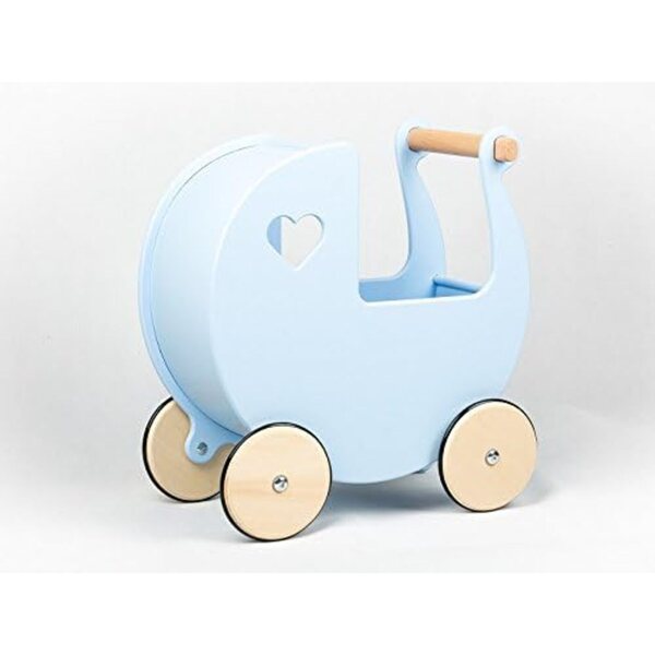 Bambolewagen in legno Moover Toys design danese colore azzurro chiaro – stabile e moderno