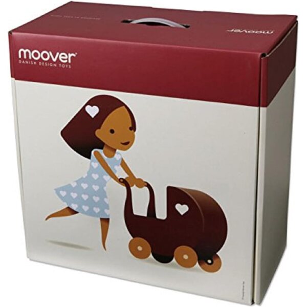 Moover Bambolewagen in Legno blu con Cuori - Design Danese Classico per Bambini
