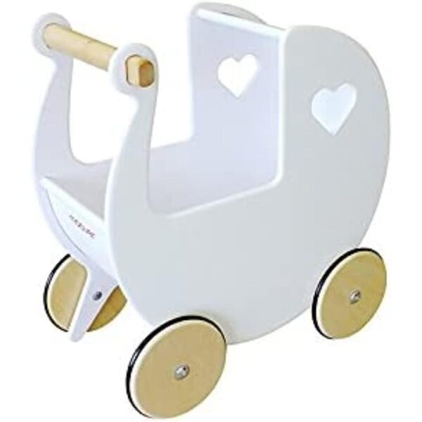 Moover Bambolewagen in legno bianco - design danese, per bambole fino a 50 cm