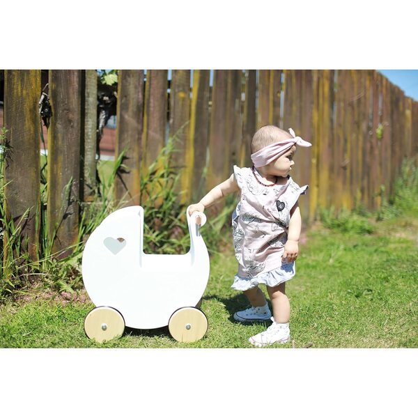 Moover Bambolewagen in legno bianco - design danese, per bambole fino a 50 cm