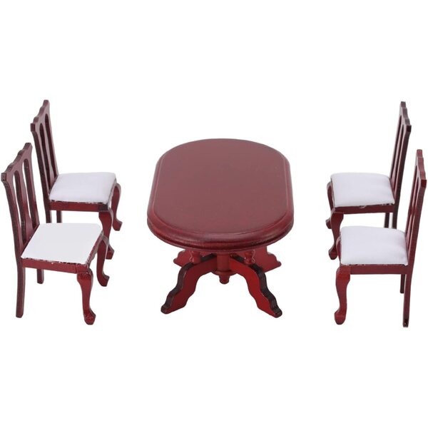 Set 1:12 Sedie e Tavolo in Betulla per Casa delle Bambole - Mobili Miniatura Realistici
