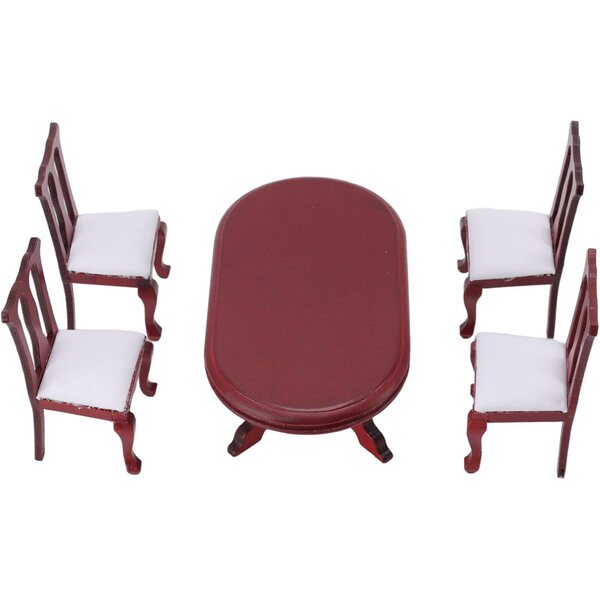 Set 1:12 Sedie e Tavolo in Betulla per Casa delle Bambole - Mobili Miniatura Realistici