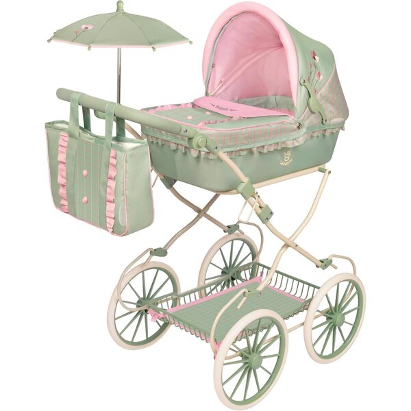 Klappbarer Puppenwagen mit verstellbarem Griff und Regenschirm Botanic DeCuevas Toys