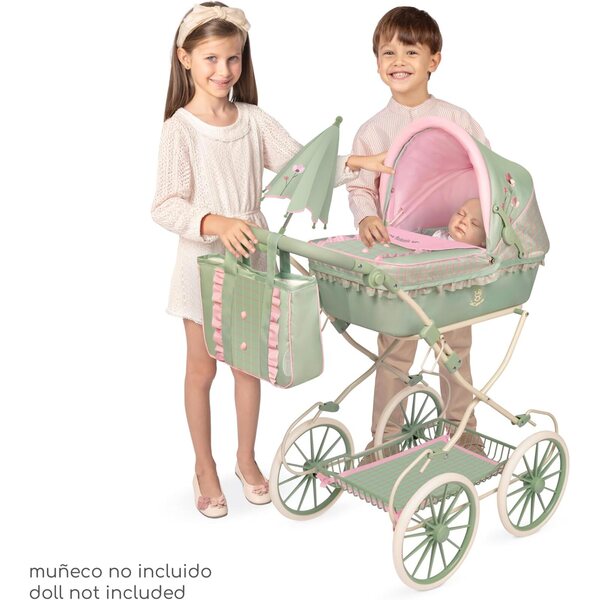 Klappbarer Puppenwagen mit verstellbarem Griff und Regenschirm Botanic DeCuevas Toys