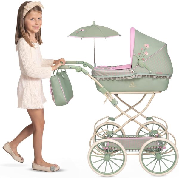Klappbarer Puppenwagen mit verstellbarem Griff und Regenschirm Botanic DeCuevas Toys