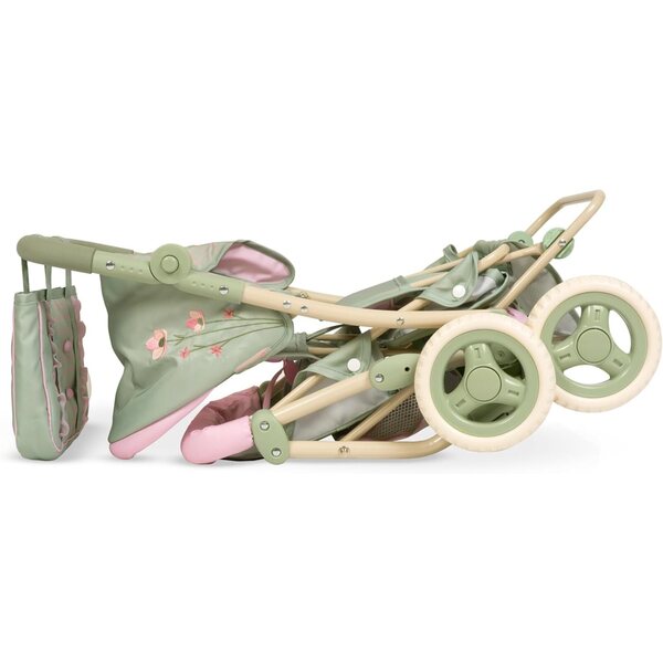 Bambolewagen pieghevole gemellare Botanic DeCuevas con borsa e design floreale