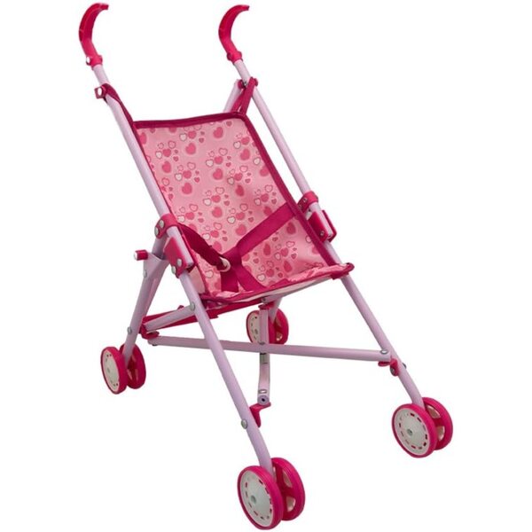 Passeggino per bambole in metallo pieghevole con chiusura a ombrello Teorema 50 cm