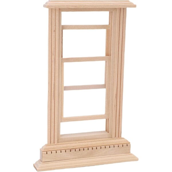 Cornice Finestra Ghigliottina in Legno per Casa delle Bambole Personalizzabile 9,5x15 cm