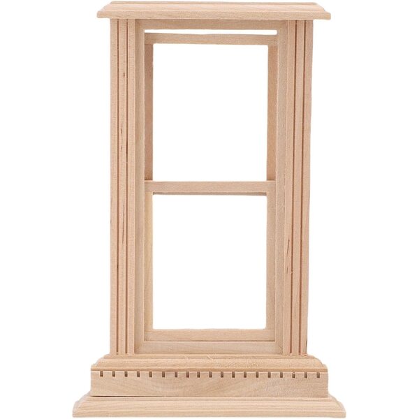 Cornice Finestra Ghigliottina in Legno per Casa delle Bambole Personalizzabile 9,5x15 cm