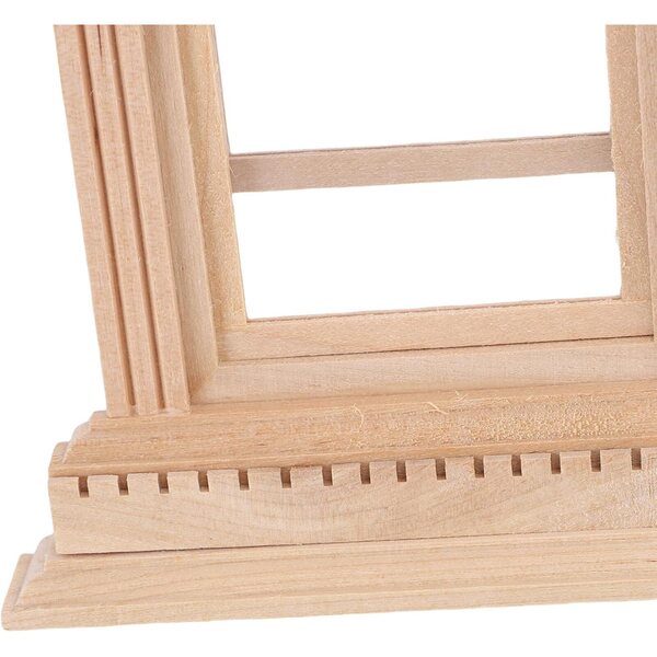 Cornice Finestra Ghigliottina in Legno per Casa delle Bambole Personalizzabile 9,5x15 cm