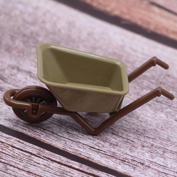Mini-Schubkarre aus ABS für Garten- und Spieldekorationen, 9x4x4 cm, Grün