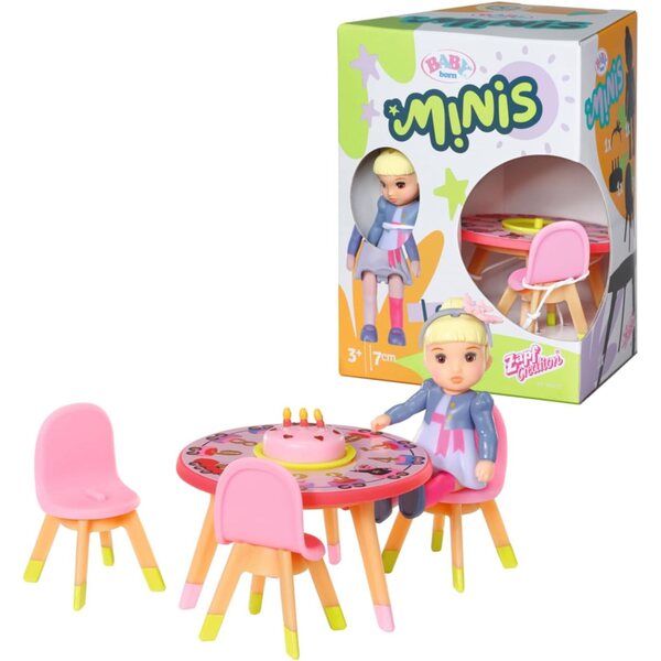 BABY born Campervan e Minis Set Completo con Puppe, Camper e Tavolo Compleanno