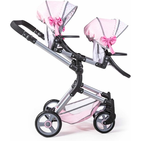 CLAUDIO REIG Zwillingskinderwagen für Puppen, höhenverstellbar 68–80 cm